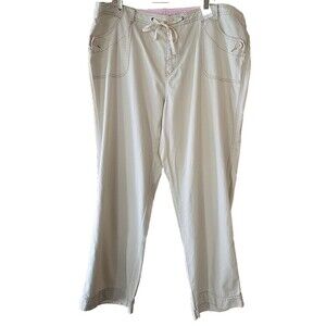 Venezia Lane Bryant Pants Khaki Drawstring Chino Casual Plus Size 24 New